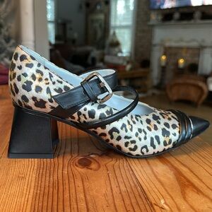 TIPE E TACCHI ANIMAL PRINT BLOCK HEEL SHOES LUXURY ROCKABILLY PIN UP 38